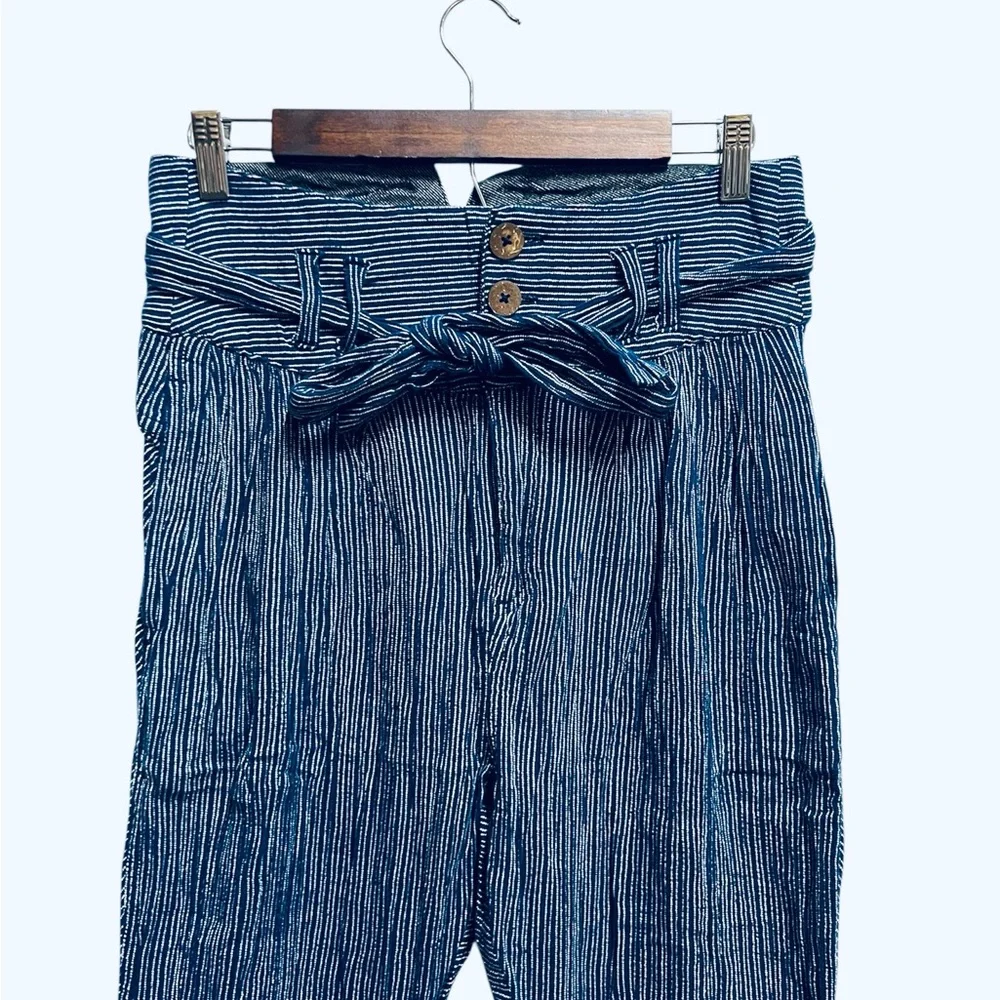 Free People Rumors Yarn Dyed Harem pant in blue stripe size 2